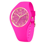 ICE-WATCH - Ice Glitter Neon Pink - Montre Rose pour Femme avec Bracelet en Silicone - 021224 (Small)