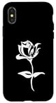 Coque pour iPhone X/XS Rose blanche minimaliste dessin fleur rose amoureux jardinage
