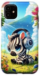 iPhone 11 Kawaii Zebra Headphones: The Zebra's Rhythm Case