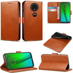 Mobile Stuff For Motorola Moto G7 Power Case, Wallet Case Magnetic Flip Leather Cover With Card Slots and Stand Feature For Moto G7 Power (Dark Brown)