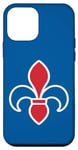 Coque pour iPhone 12 mini Fleur de lys simplifiée aux couleurs du drapeau français