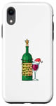Coque pour iPhone XR Bouteille de vin pour Noël Verres à vin guirlande lumineuse