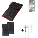 Cover for Lenovo Legion Y70 dark gray red edges Sleeve + earphones