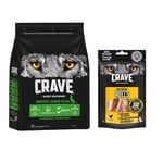 2,8 kg Crave torrfoder + 8 x 50 g High Protein Rolls till sparpris! - Adult Lamb & Beef + Chicken