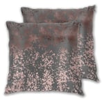 Art Fan-Design Cushion Cover Elegant Faux Rose Gold And Grey Brushstrokes Set of 2 Square Throw Pillow Case Sham Home for Sofa Chair Couch/Bedroom Decorative Pillowcases
