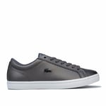 Womens Lacoste Womens Straightset Chantaco Leather Trainers In Black-white - Uk