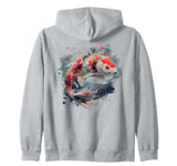 lucky Japanese koi fish carp lover Asian goldfish art Zip Hoodie