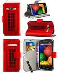 Case for Motorola Moto G5 PLUS (2017) XT1687 / XT1687 - Vibrant Attractive Printed Wallet Case Cover Creative Pattern Design with Integrated Stand & RETRACTABLE Stylus Pen - Red Telephone Booth Box