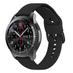MroTech 22mm Bracelet Compatible pour Samsung Gear S3 Frontier/Classic/Galaxy Watch 46mm/Huawei Watch 2 Classic/GT/GT Active/Elegant/GT 2 46 mm Sangle 22 mm Banda Remplacement en Silicone concis Noir