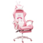 Aigrun Gaming Chair Ergonomic Swivel Office PC Desk Chair Computer Chairs Heavy Duty Reclining High Back Girly heart Pink-Flamingo