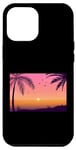 Coque pour iPhone 13 Pro Max Silhouettes de palmiers d'été Sunset Bliss