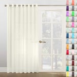 Megachest Woven Voile super wide metallic ring top Curtain 1 Panel (Ivory, 118" wide X 72" drop(W300cmX183cm))