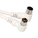 Cable - fil - gaine Edm - 51103 - Rallonge TV coudee 9,5 mm 10 m Blanc