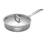 Le Creuset 3-Ply Stainless Steel Sauté pan with Lid, 24 x 6.5 cm, 96202124001000