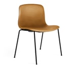 HAY - About a Chair AAC17 - Black Base - Cat.6 - Sense Cognac - Matstolar - Metall/Plast