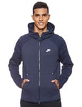 Nike M NSW TCH FLC Hoodie FZ Sweat-Shirt Homme, obsidianheather/Obsidian/White, FR : M (Taille Fabricant : M)
