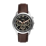 FOSSIL Neutra Watch for Men, Chronograph movement with Stainless steel or Leather strap, Tan and Brown, 44 mm