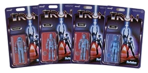 Full Set Of 4 Tron ReAction Figures By Super 7 Disney Exclusive Retro Flynn Sark