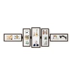 Umbra Shuffle Gallery Photo Collage, Flexible Picture Frame Set for Horizontal, Vertical and Diagonal Mounting, Aged Walnut, Set of 5 (1018104-1103)