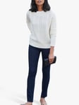 Pure Collection Lofty Cashmere Cable Knit Jumper, Soft White