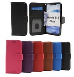 Standcase Wallet Nokia 5.1 Plus (Svart)
