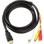 INECK - HDMI vers RCA cable 1.5 m HDMI male vers 3RCA vidéo audio AV Component cable adaptateur convertisseur pour HDTV DVD de PC