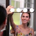 Super Bright White 4 LED Sugkopp Makeup Light Spegellampa Bärbar kosmetisk lampa för badrum