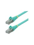 50cm CAT6a Ethernet Cable - Aqua - Low Smoke Zero Halogen (LSZH) - 10GbE 500MHz 100W PoE++ Snagless RJ-45 w/Strain Reliefs S/FTP Network Patch Cord - patch cable - 50 cm - aqua