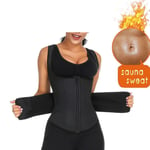 Women Sweat Vest Tight Underwear Quick Dry Sweat For Fat Burning With Velcro Belt Workout Tank Top,XXXL