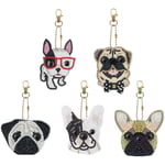 5st 5D DIY Diamond Painting Keychains Kit, Dubbelsidig Full Dri