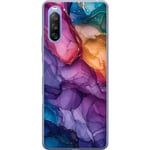 Sony Xperia 10 III Lite Genomskinligt Skal Färgstarka stenar