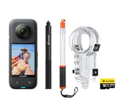 Insta360 X3 360 Degree Action Camera DIVERS KIT PRO inc: 50M/164ft Invisible Dive Case + Invisible Selfie Stick + Transparent Floating Selfie Stick + 128GB