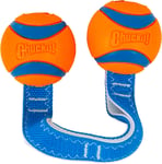Chuckit! Ultra Tug Duo Dog Toy With Two Rubber Balls Tug Of War Interactive Toy