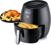 Air Fryer, Uten 6.5L Power Air Fryer with Digital Display, Rapid Air Circulation System Adjustable Temperature and 30 Minute Timer for Healthy Oil Free & Low Fat 1800W