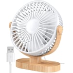 1X(6.5 Inch USB Desk Fan 3 Speeds Quiet Portable Desktop Table Fan 360° Adjustme