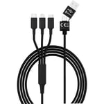 Câble de charge usb usb 2.0 usb-a mâle, usb-c® mâle, Connecteur Lightning , USB-Micro-B mâle 1.20 m noir - Smrter