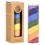 Rainbow Stearin Candle Unscented In Glass -- 21X6.5 Cm