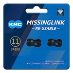 KMC 11 Speed DLC Re-Usable MissingLink Chain Joining Link, Black, 2 Pairs