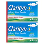 Clarityn Hayfever Allergy 10mg Tablets 7pk x 2 Runny Nose Sensitive Eyes Relief