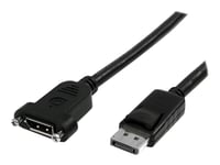 Startech.Com 3 Ft / 91 Cm 20 Pin Dp Displayport Extension Panel Mount Cable - Displayport To Displayport - Male To Female (Dppnlfm3pw) - Displayport-Kabel - Displayport (Hane) Till Displayport (Hona) - 91 Cm - Sprintlåsning, Formpressad - Svart