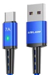 USB-C 3.1 til USB-A 2.0 fast charge kabel - 7A - Blå - 0.30 m