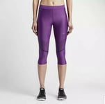 Womens Nike Power Speed Capri 3/4 Compression Running Tights  Sz S Purple