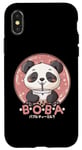 Coque pour iPhone X/XS Kawaii Panda Boba Anime Panda Ours Loving Bubble Tea Neko