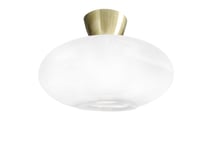 Cup 105 taklampe med glasskuppel 28 cm - Messingfarget/Opal hvit