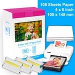 Canon KP-108IN Ink 108x 4"x6" Photo Paper Set for Selphy CP1200 CP1300 CP730