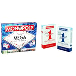 Winning Moves Mega Monopoly, an upgrade on the classic game board with 12 extra spaces & Waddingtons Number 1 Playing Card Game, play with the classic Red and Blue Twin Pack