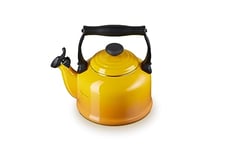 Le Creuset Traditional Stove-Top Kettle with Whistle, Suitable for All Hob Types Including Induction, Enamelled Steel, Capacity: 2.1 L, Nectar, 40101026720000