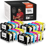 20 Lemero Superx 16XL Ink Cartridges Compatible with Epson 16XL for Epson Workforce WF2630 WF2510 WF2760 WF2530 WF2520 WF2540 WF2750 WF2660 WF2650 WF2010 (8 x Black 4 x Cyan 4 x Magenta 4 x Yellow)