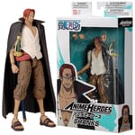 Anime Heroes One Piece Figures Shanks Action Figure, Articulated Shanks Anime Figure With Swappable Arms And Faces, Bandai One Piece Action Figures Pirate Toys Range, 17 cm