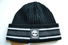 TIMBERLAND Black Short Watch Cap Ribbed BEANIE Toque OSFA New Tags